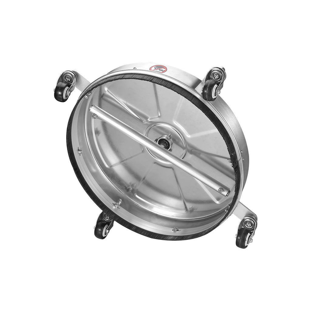 18" Pressure Washer Surface Cleaner w/ Wheels, Stainless Steel Concrete Cleaner 4000 Max PSI , 1/4" Quick-Connect Connector w/ 2 Extension Wand, Heavy Duty Power Washer For Floor Driveway, Patio