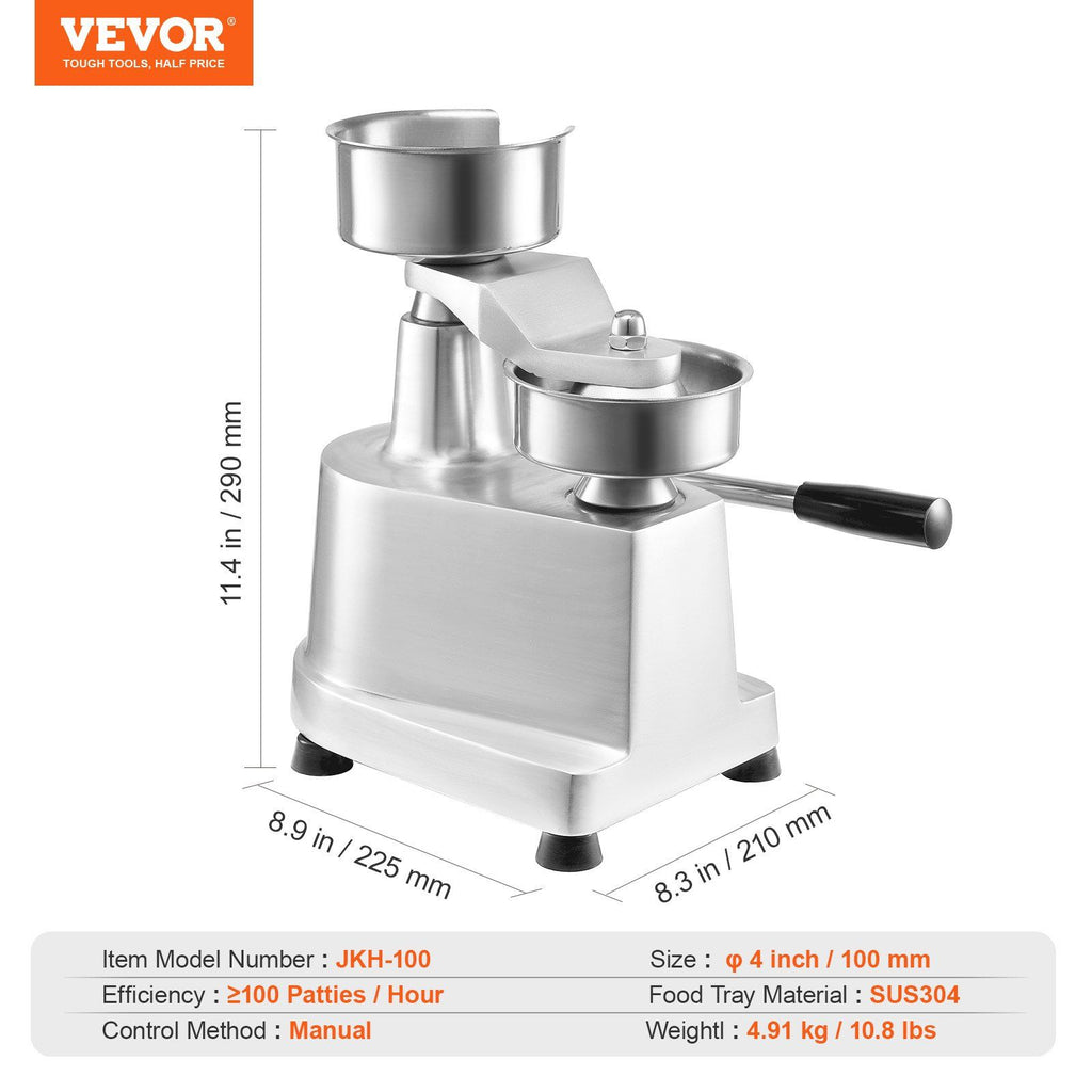 100mm Commercial Burger Patty Press