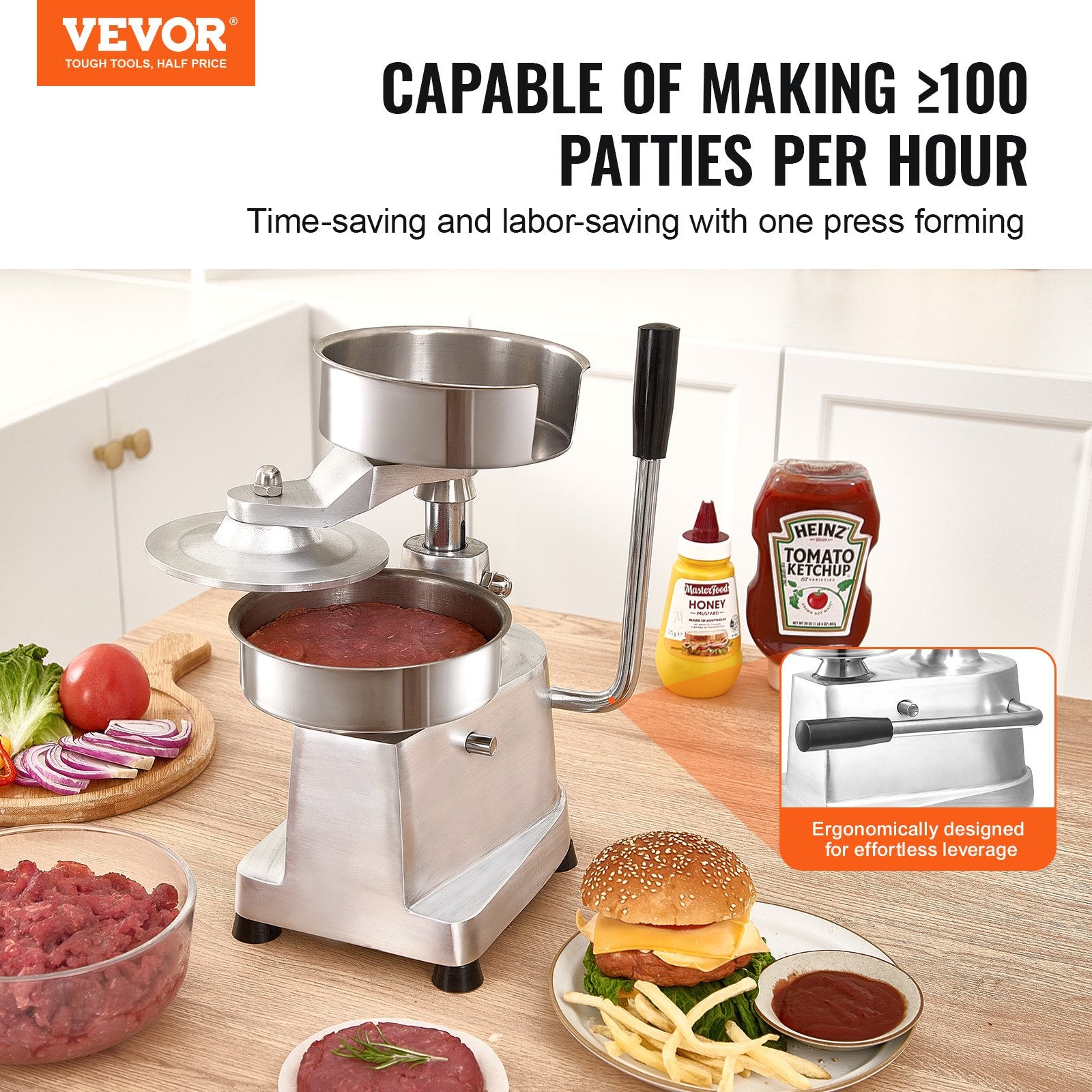 150mm Commercial Burger Patty Press