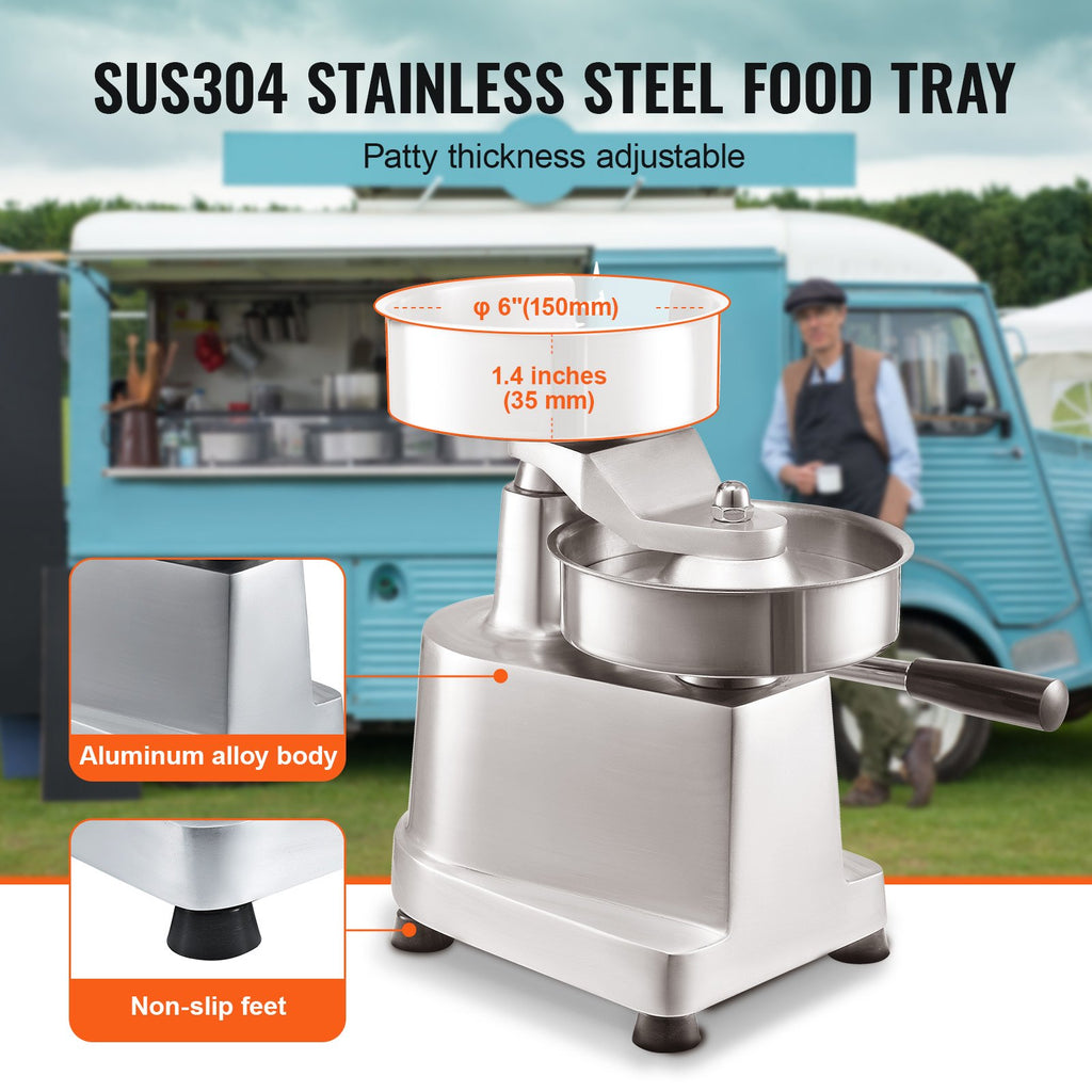 150mm Commercial Burger Patty Press
