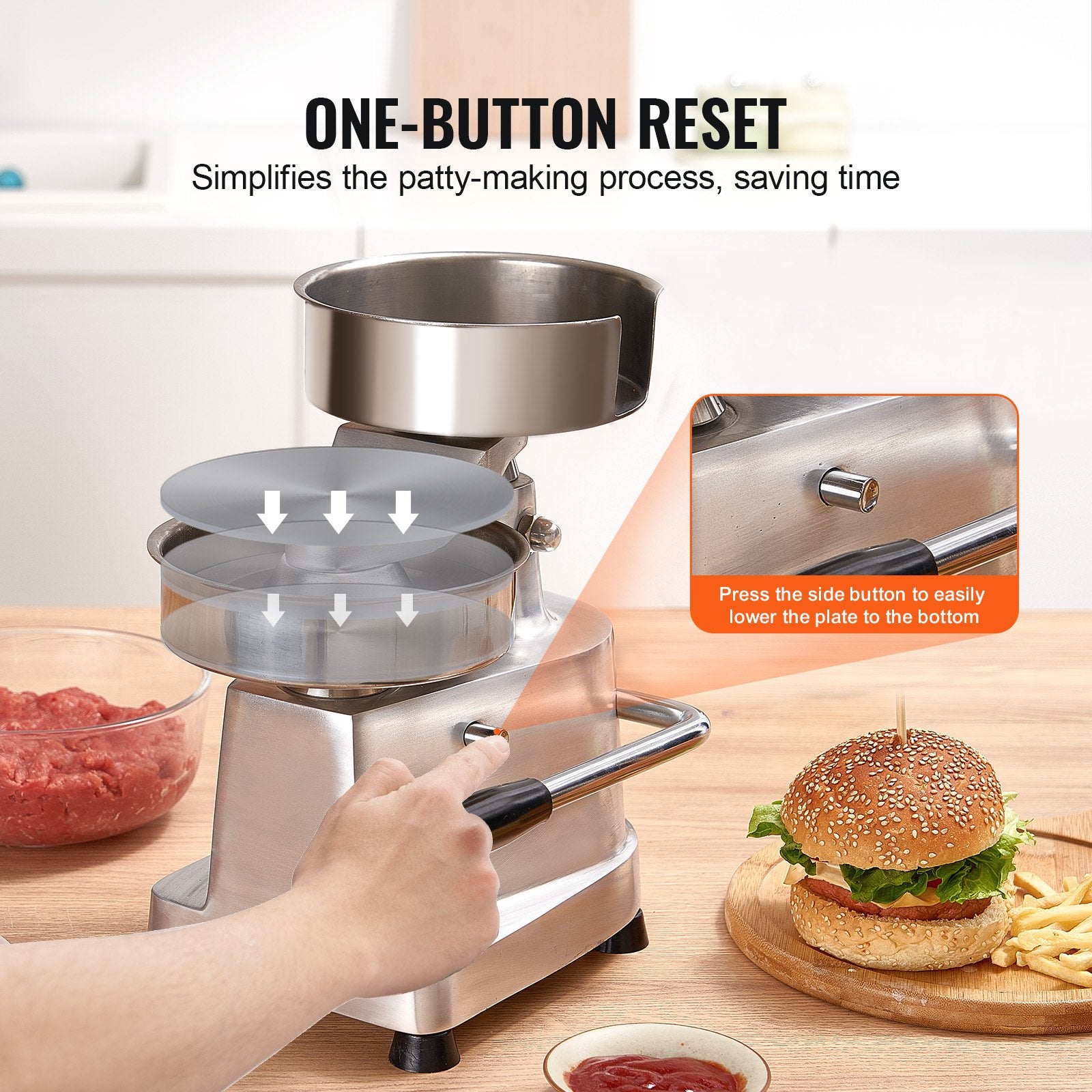 150mm Commercial Burger Patty Press