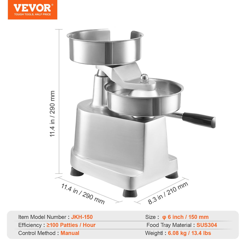 150mm Commercial Burger Patty Press