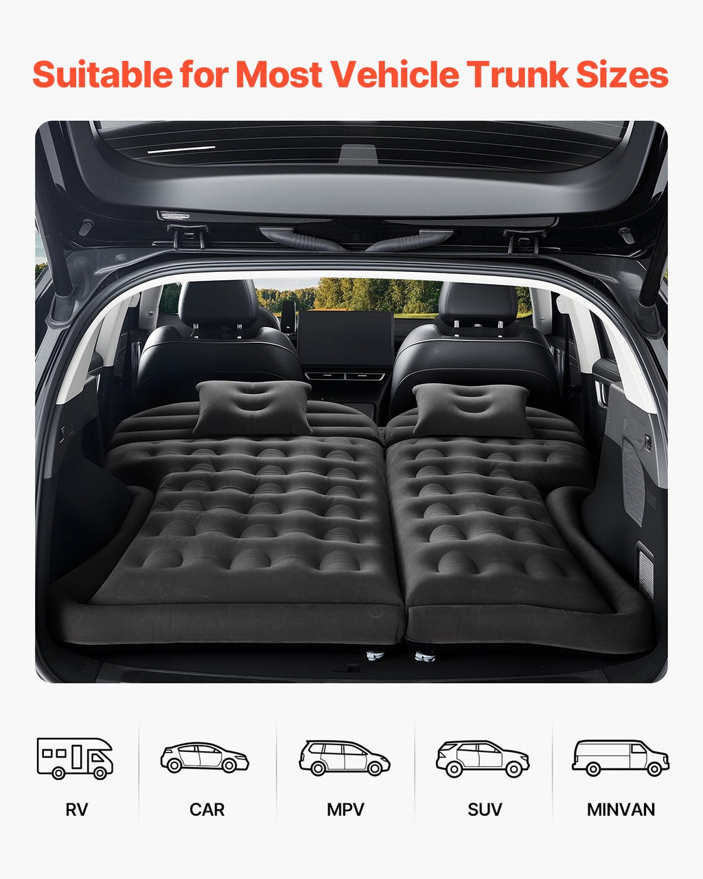 Car Air Mattress Inflatable Car Camping Travel Sleeping Bed SUV MPV Sedan