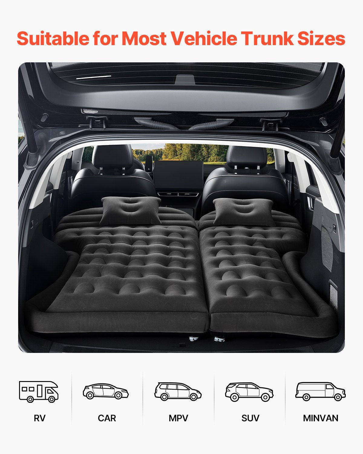 Car Air Mattress Inflatable Car Camping Travel Sleeping Bed SUV MPV Sedan
