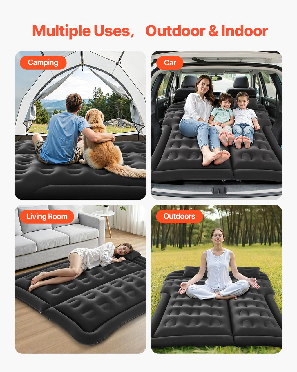 Car Air Mattress Inflatable Car Camping Travel Sleeping Bed SUV MPV Sedan