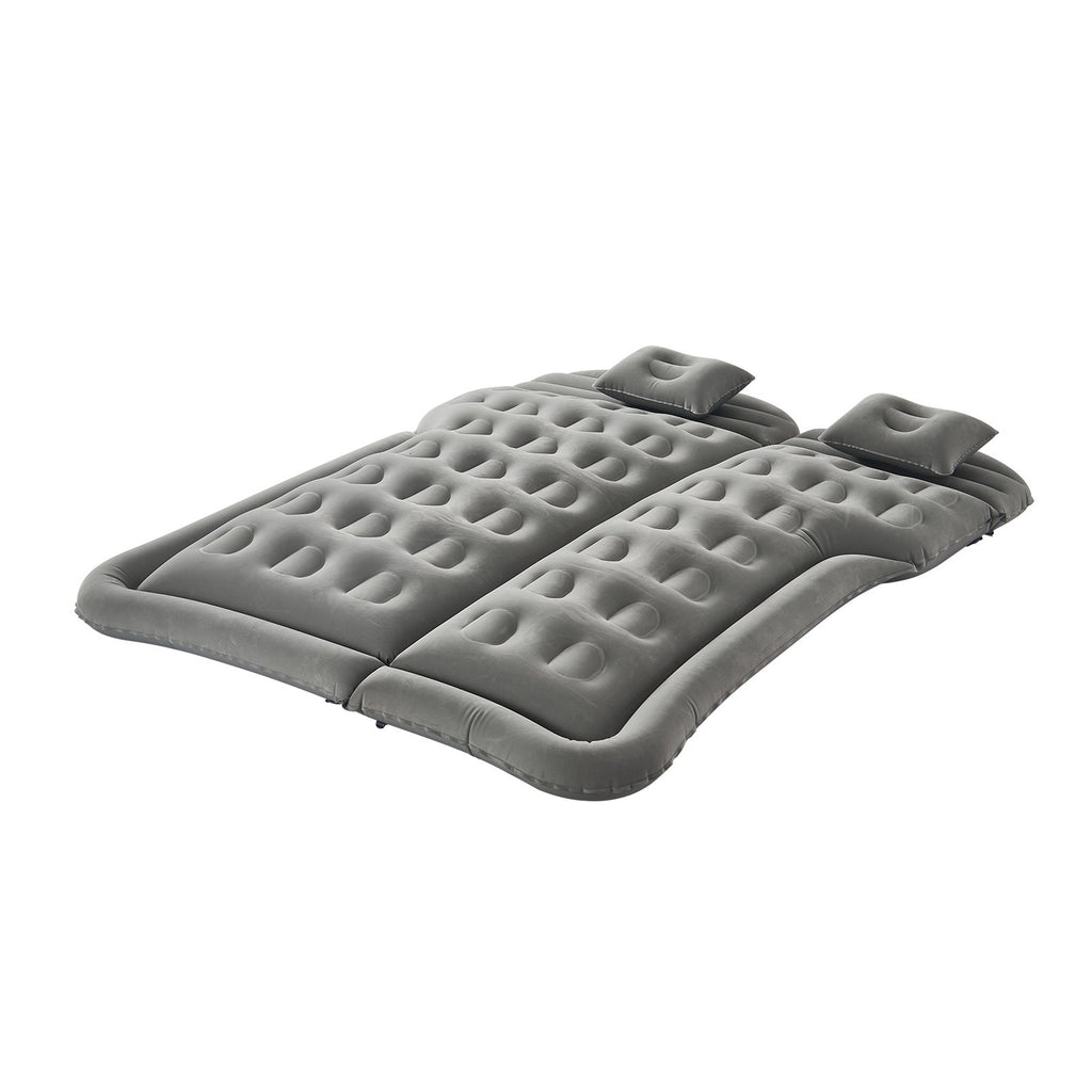 Car Air Mattress, Inflatable Car Camping Mattress, Flocking Thickened Travel Beds, Comfortable and Durable Portable Sleeping Pad with Air Pump, Nozzle, Carry Bag, Fits Most SUV MPV Sedan, Gray