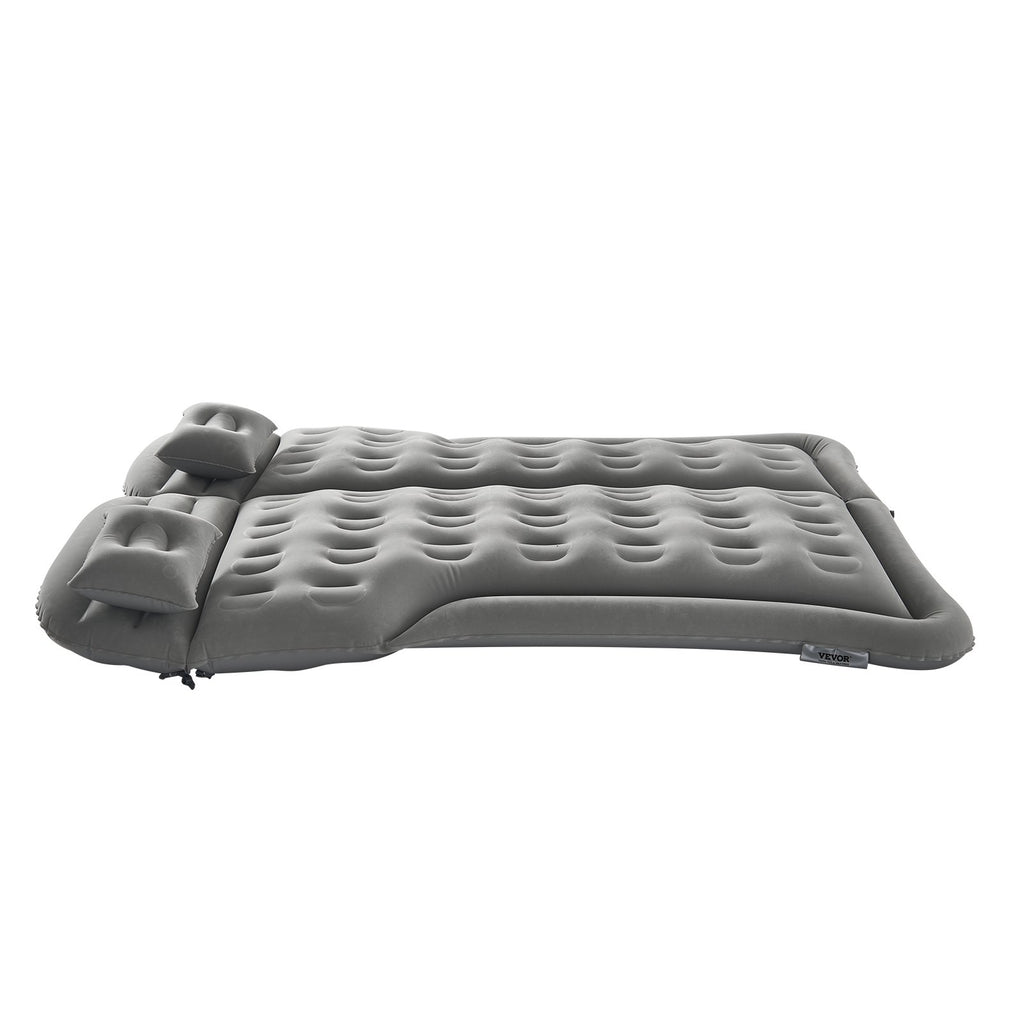 Car Air Mattress, Inflatable Car Camping Mattress, Flocking Thickened Travel Beds, Comfortable and Durable Portable Sleeping Pad with Air Pump, Nozzle, Carry Bag, Fits Most SUV MPV Sedan, Gray
