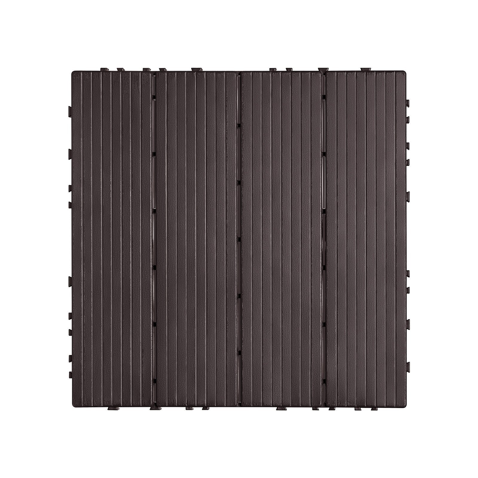 Interlocking Deck Tiles 54 Pack 12"x12" Waterproof for Porch Dark Brown