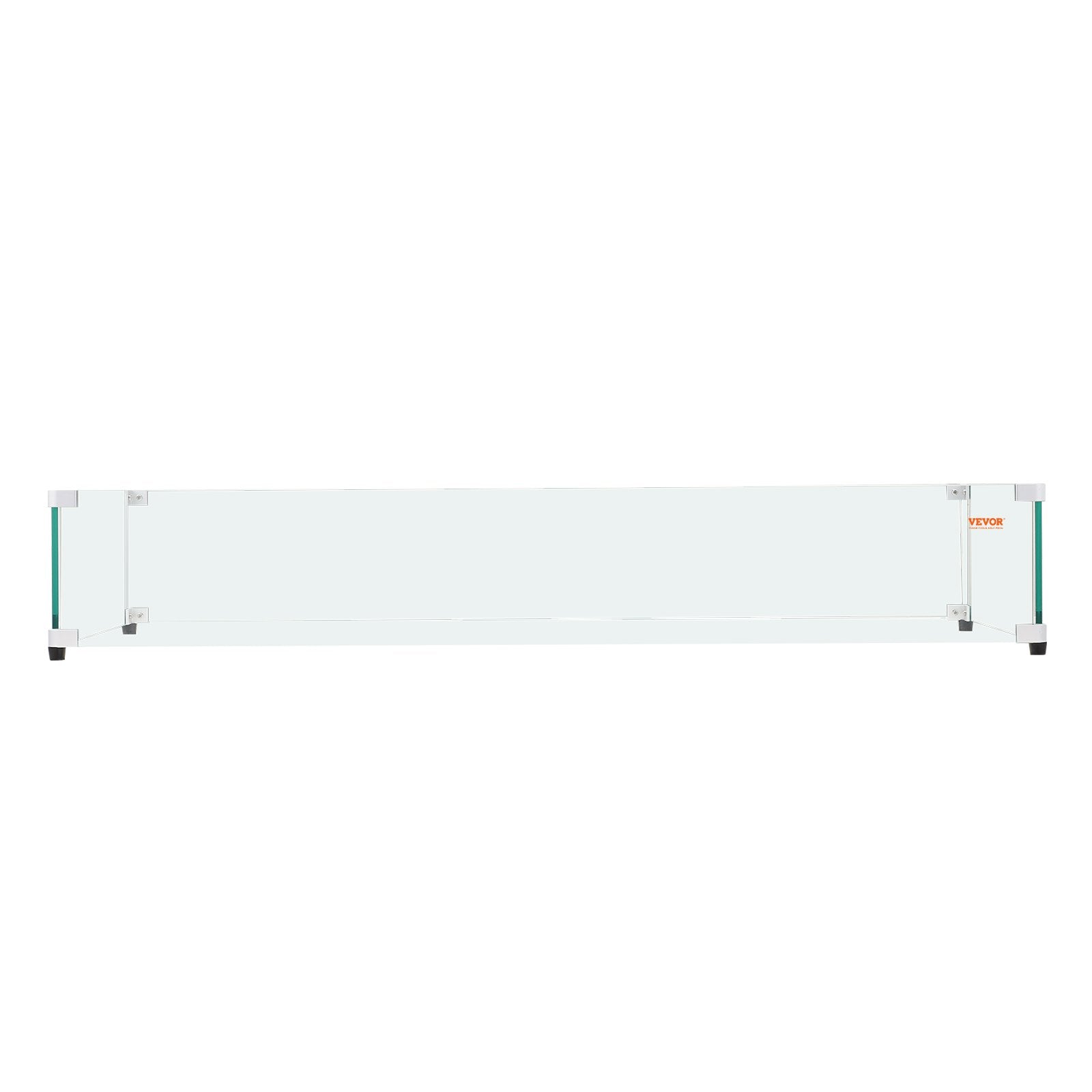 Glass Wind Guard for Rectangular Fire Pit Table 798 x 317 x 165 mm, 8mm Thick and Sturdy Tempered Glass Panel with Hard Aluminum Corner Bracket & Rubber Feet, Easy to Assemble