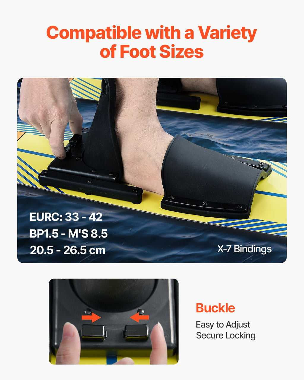 Water Skis 116.8 cm / 46 inch, Water Ski Trainers with X-7 Adjustable Bindings, Double-Handle Rope & Removable Stabilizing Bar, Training Waterskis Combo for Youth Up to 136 kg