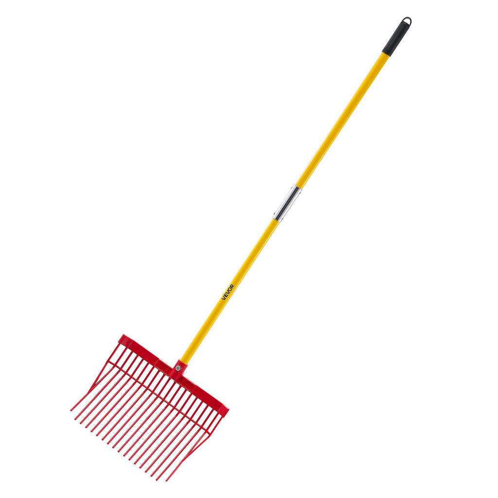Horse Manure Fork Garden Tool 18 Tine Plastic Pitchfork Muck Rake for Hay