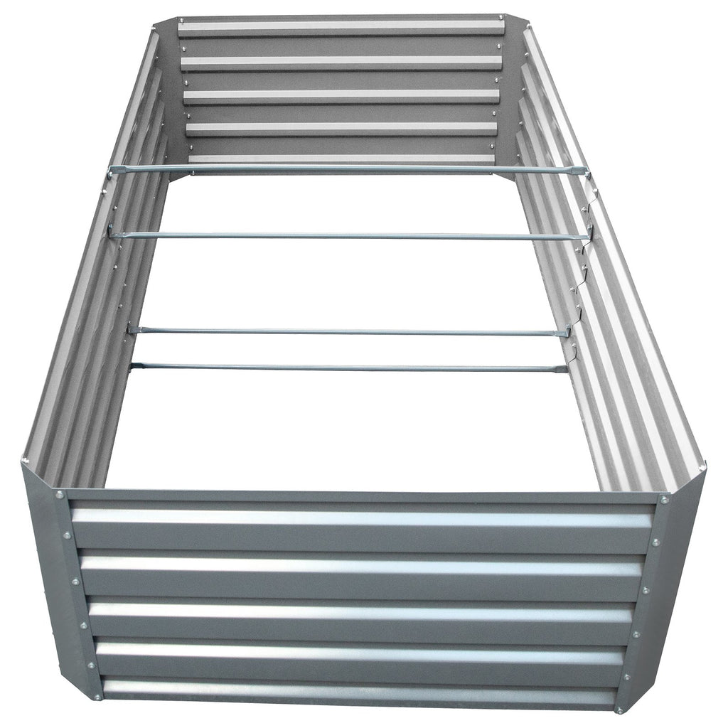 Galvanized Raised Garden Bed, 203 x 102 x 48 cm Metal Planter Box, Gray Steel Plant Raised Garden Bed Kit, Planter Boxes Outdoor for Growing Vegetables,Flowers,Fruits,Herbs,and Succulents