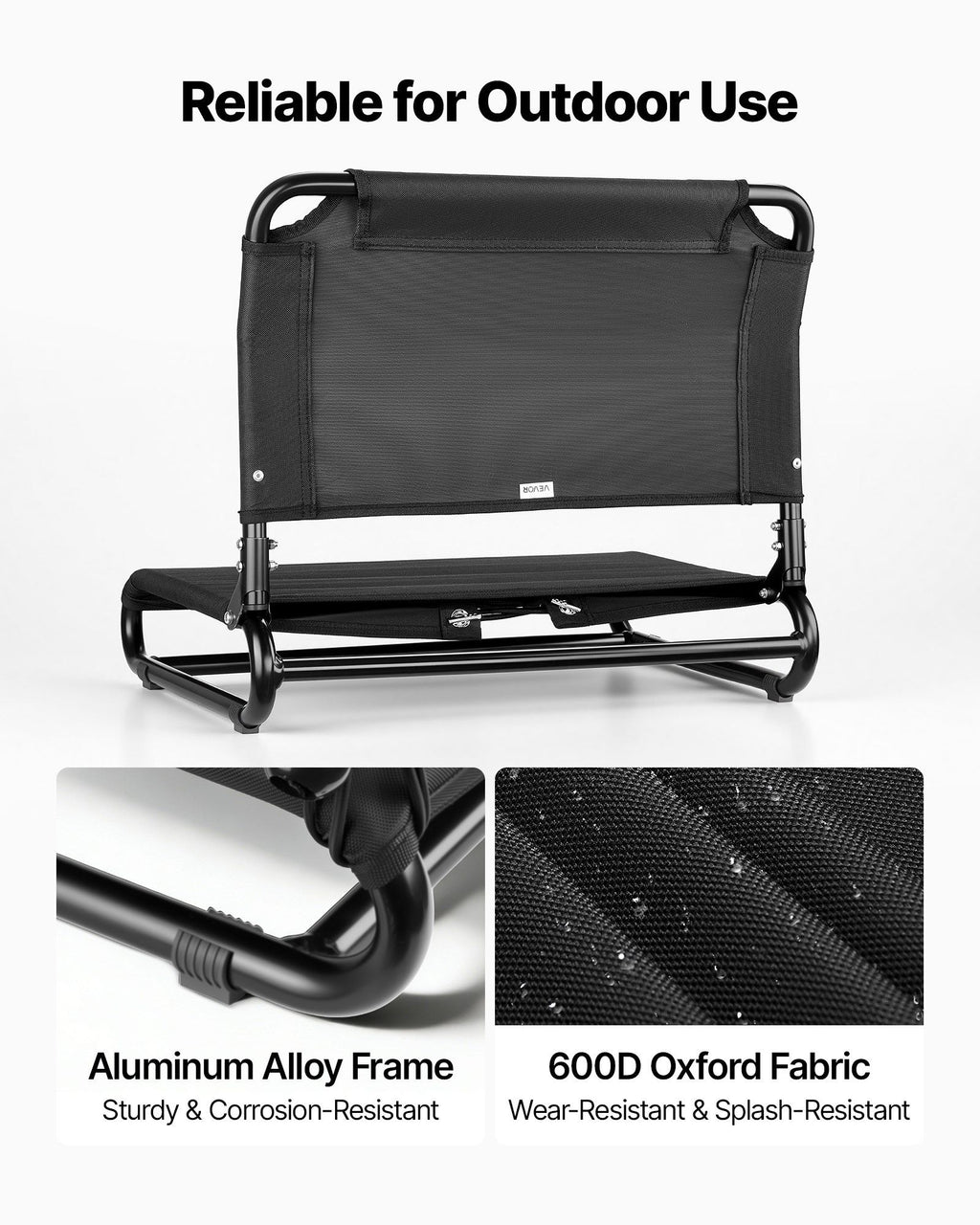 Kayak Seat, Folding Kayak Seat with Comfortable Back Support, Aluminum Alloy Frame & 600D Oxford Fabric, Easy Assembly for Paddling, Fishing and Recreational Kayaking