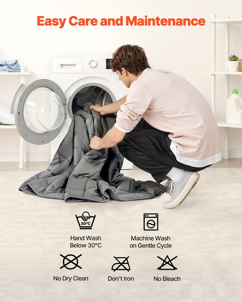 Weighted Blanket, 11 kg, 2235 x 2640 mm King Size, Cooling Breathable Heavy Blanket with Glass Beads, All-Season Use, Suitable for 113-140 kg Adults, Anxiety Stress Relief, Improve Sleep, Grey