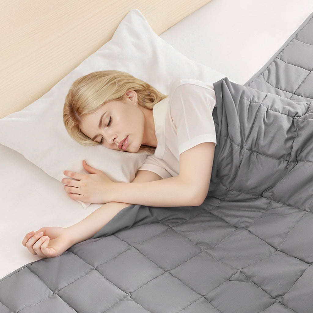 Weighted Blanket, 11 kg, 1524 x 2032 mm Queen Size, Cooling Breathable Heavy Blanket with Glass Beads, All-Season Use, Suitable for 113-140 kg Adults, Anxiety Stress Relief, Improve Sleep, Grey