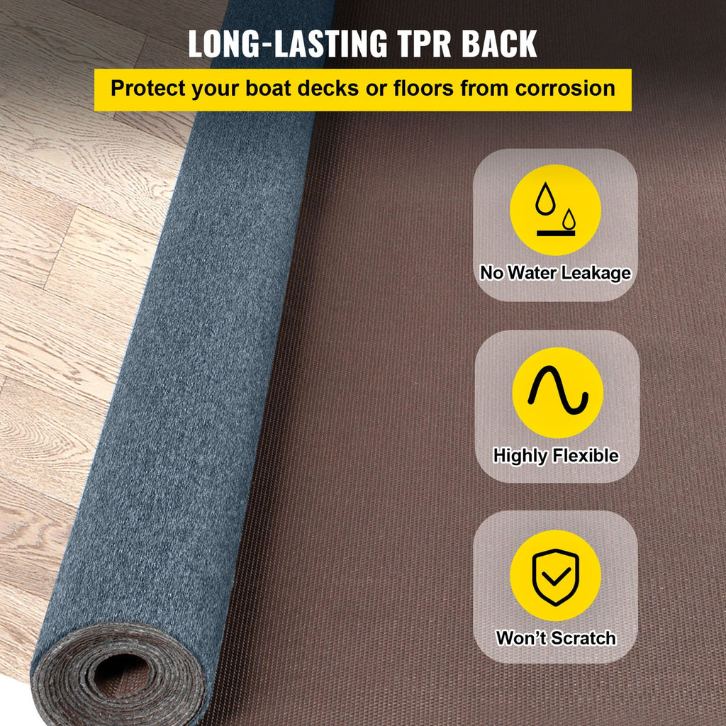 Gray Marine Carpet 6 ft x 39.3 ft Marine Carpeting Marine Grade Carpet for Boats with Waterproof Back Outdoor Rug for Patio Porch Deck Garage Outdoor Area Rug Runner Anti-Slide Porch Rug,1.8x12m