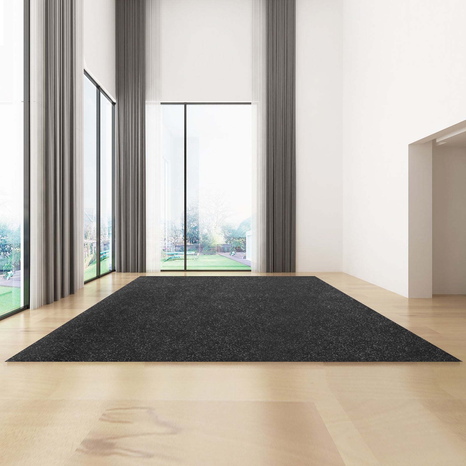 Bass Boat Carpet Cutpile Marine Carpet 6 x 13 ft Charcoal Black In/Outdoor