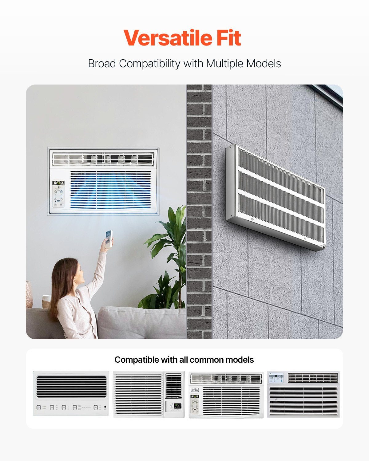Air Conditioner Wall Sleeve 26 in with Exterior Grille Wall AC Sleeve