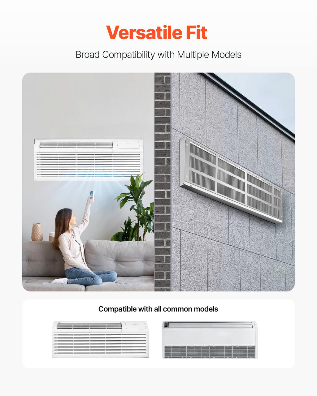 Air Conditioner Wall Sleeve 42 in with Exterior Grille Wall AC Sleeve