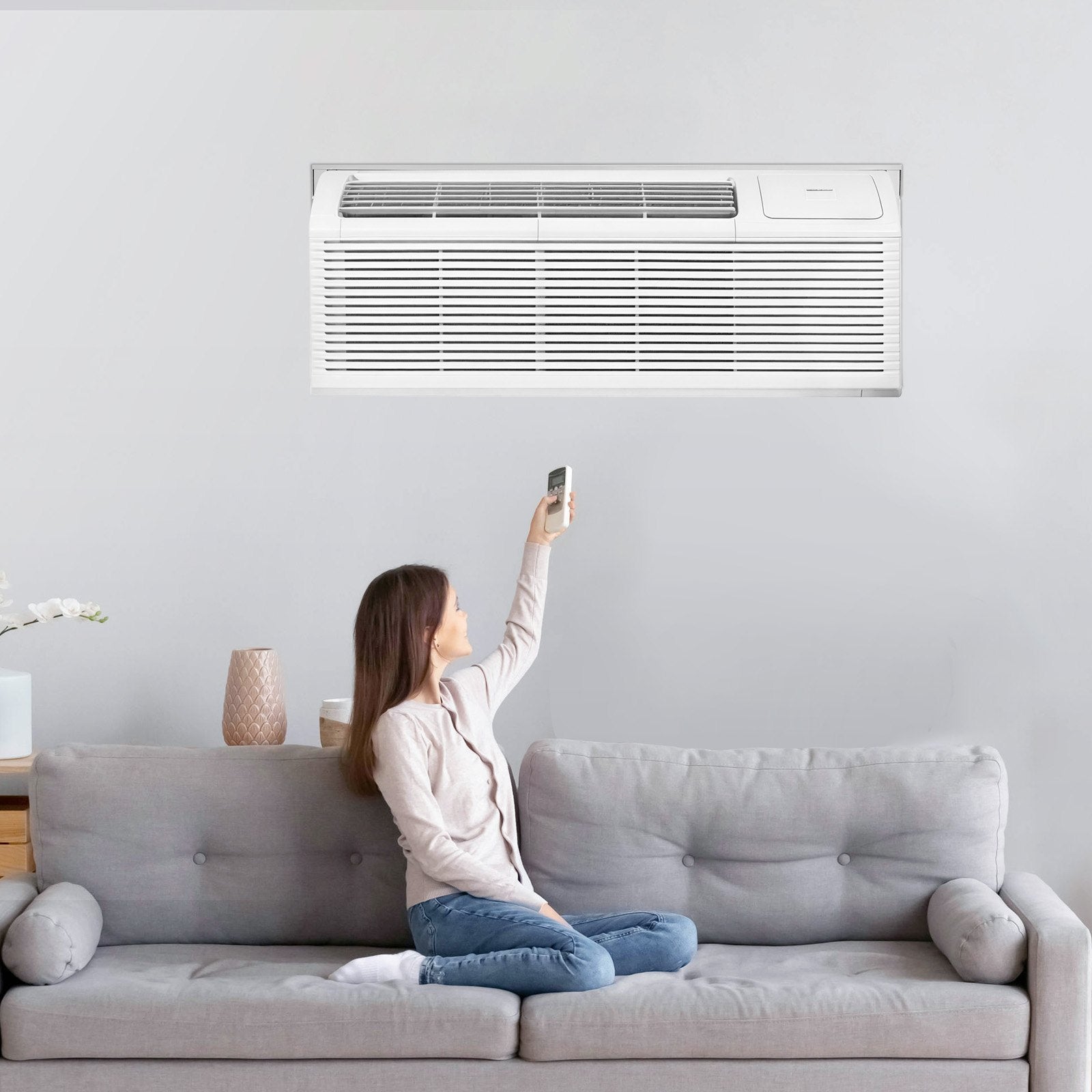 Air Conditioner Wall Sleeve 42 in with Exterior Grille Wall AC Sleeve