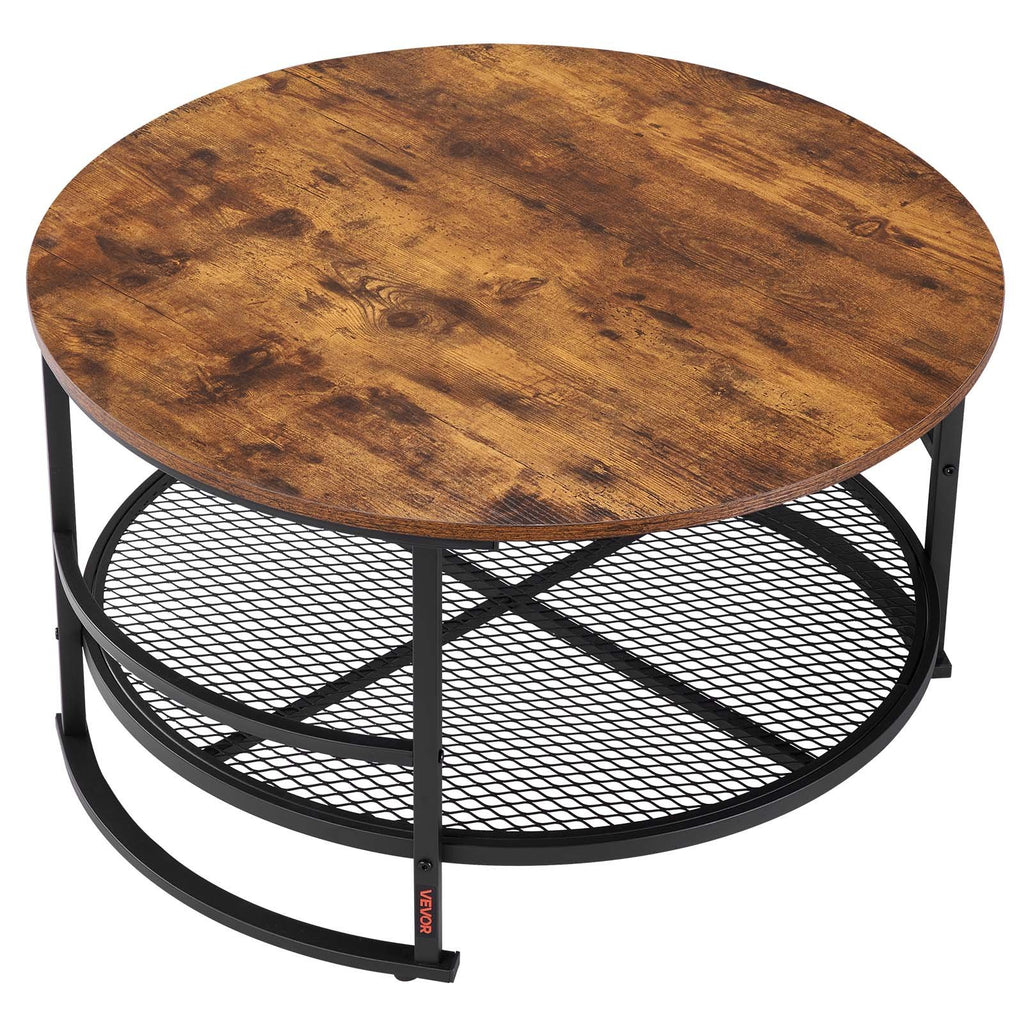 3-Piece Round Coffee Table & Side Table Set – 80 cm
