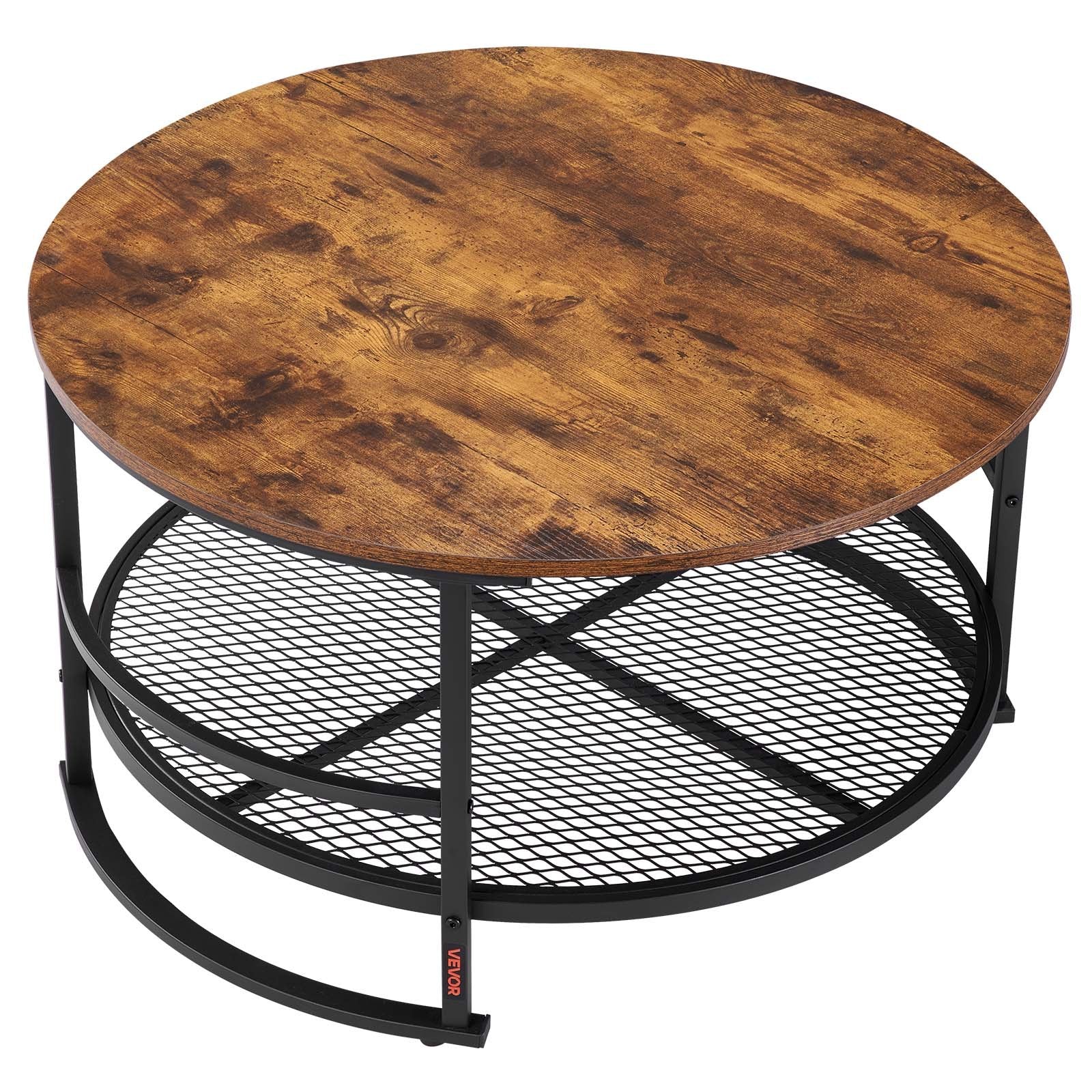 3-Piece Round Coffee Table & Side Table Set – 80 cm