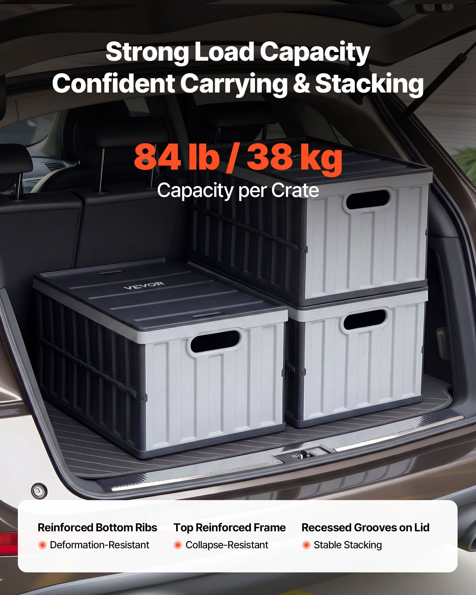 3-Pack 65L Collapsible Storage Bins