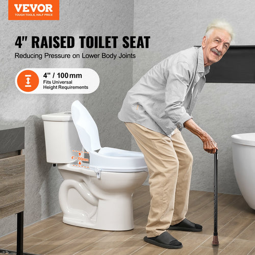 100mm Raised Toilet Seat with Locking Rods – 136kg Capacity