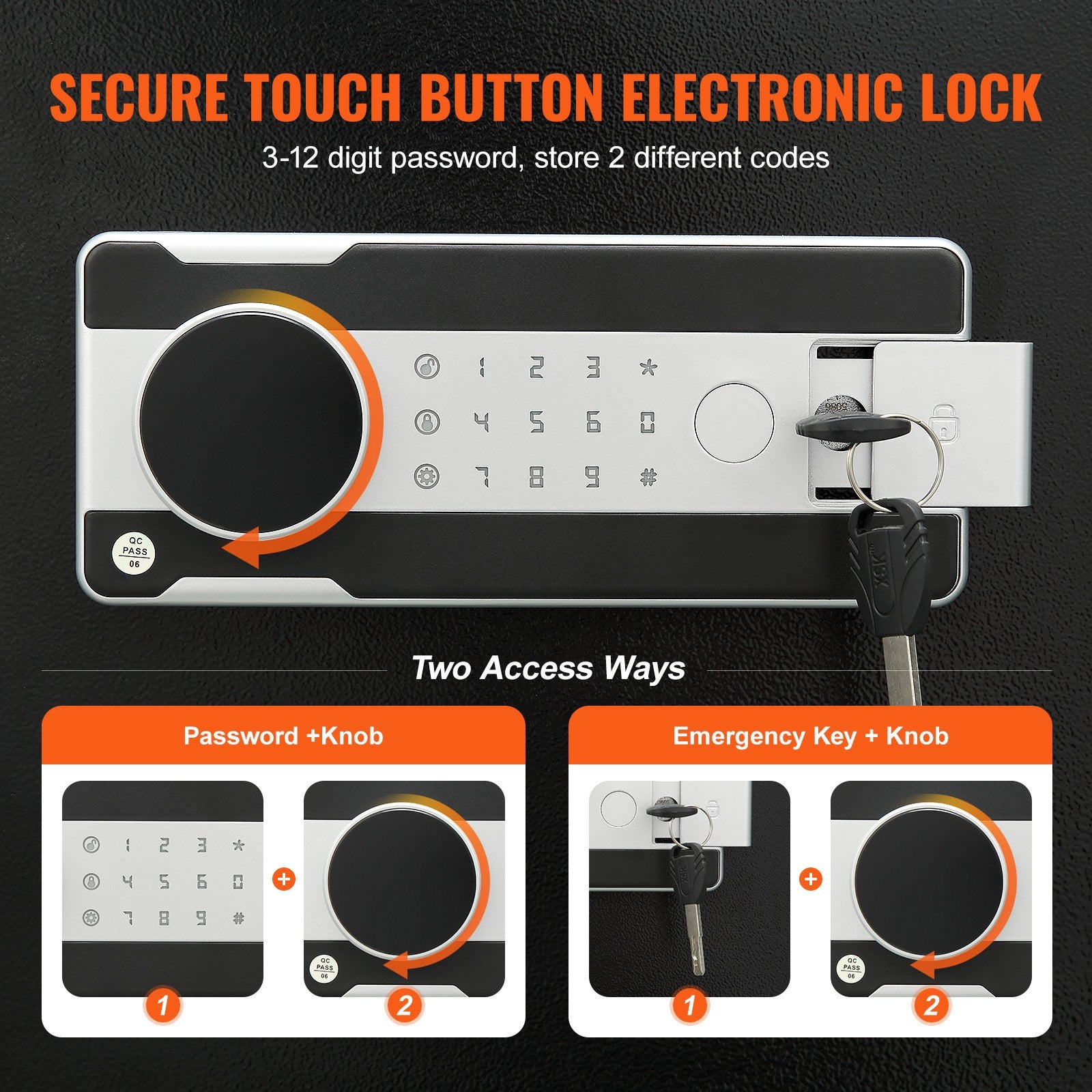 2.5 Cub Depository Safe, Deposit Safe with Drop Slot, Electronic Code Lock and 2 Emergency Keys, 20.27'' x 13.97'' x 13.97'' Business Drop Slot Safe for Cash, Mail in Home, Hotel, Office