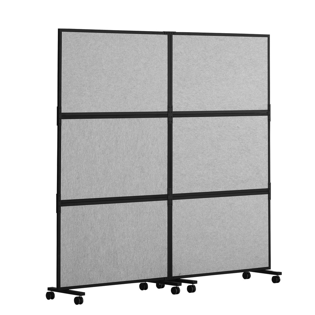 Acoustic Privacy Room Divider Panels – Light Grey (2 Pack)