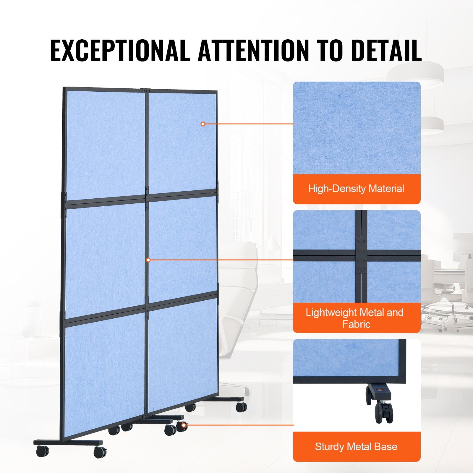 Acoustic Room Divider Panels – 2 Pack, Indigo Blue