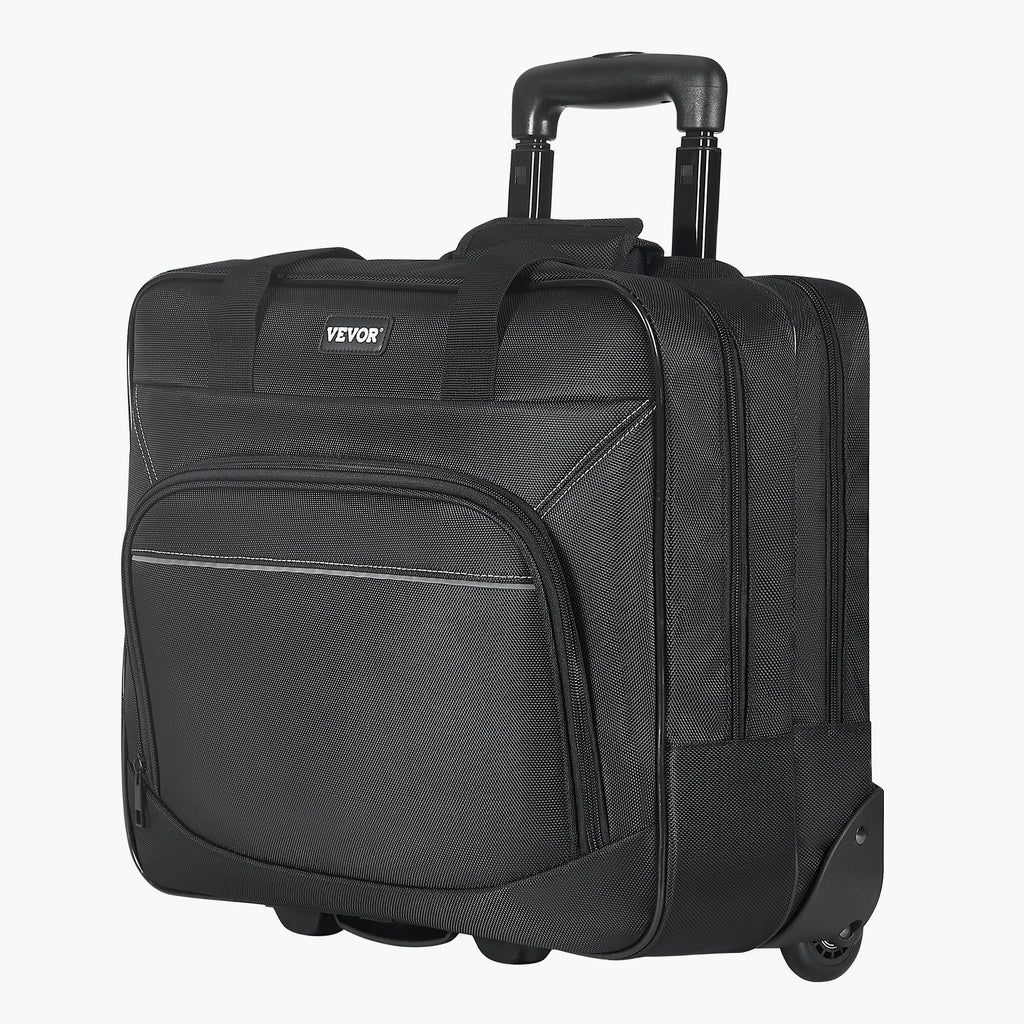 Rolling Laptop Bag 39.62 cm Wheeled Computer Bag for Women & Men Black