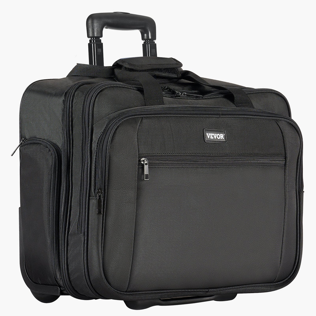 Rolling Laptop Bag 43.94 cm Wheeled Computer Bag for Women & Men Black