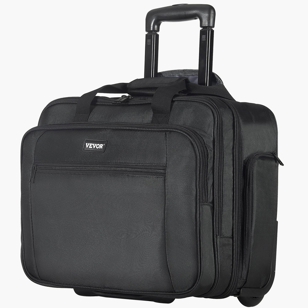 Rolling Laptop Bag 43.94 cm Wheeled Computer Bag for Women & Men Black