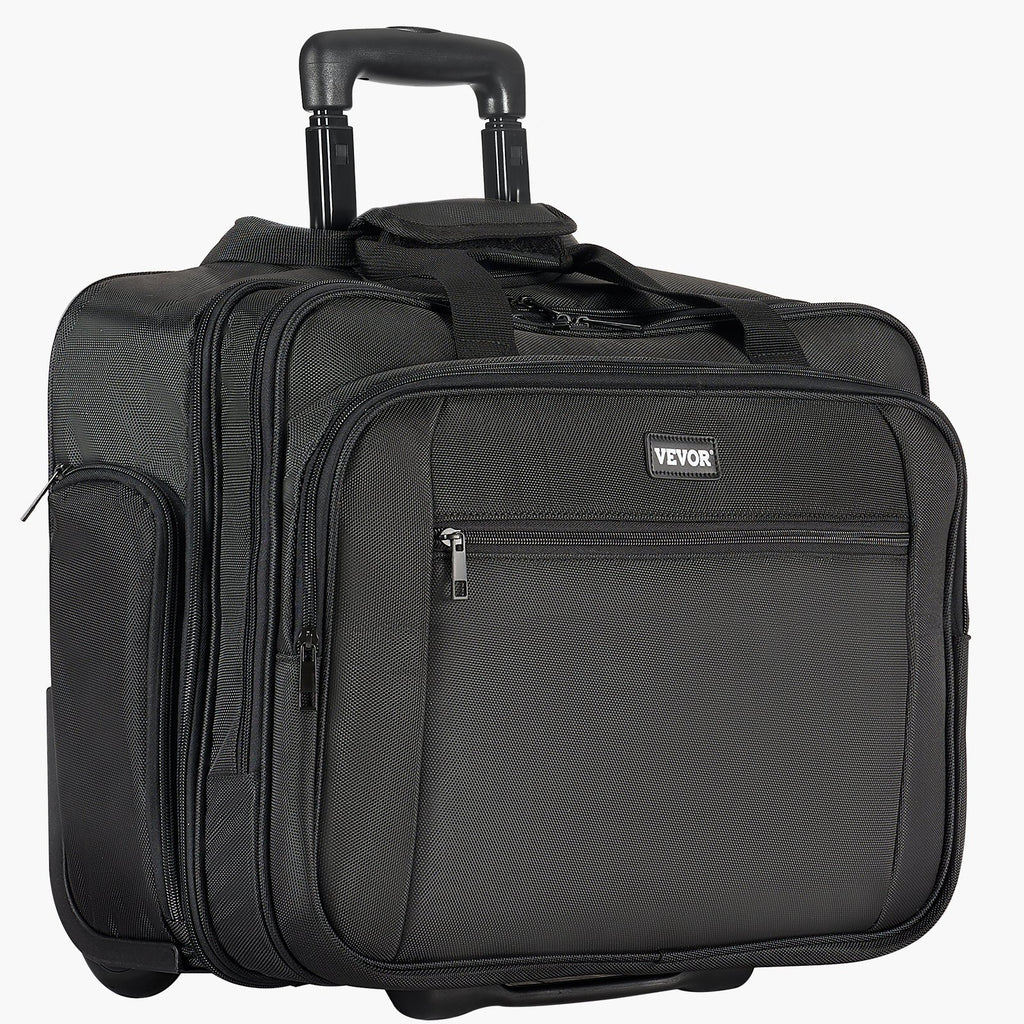 Rolling Laptop Bag 43.94 cm Wheeled Computer Bag for Women & Men Black