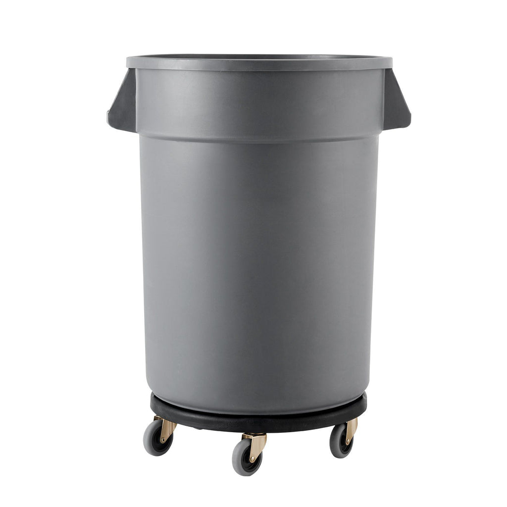 Trash Can Dolly, Fit 20, 32, 44, 55 Gallon Containers, Round Trash Can Roller Base with 4 Lockable Wheels, 500lbs Weight Capacity, Heavy Duty Barrel Dolly, Multi-Functional Rolling Dolly Cart