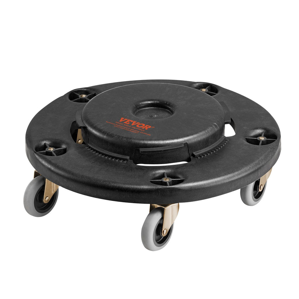 Trash Can Dolly, Fit 20, 32, 44, 55 Gallon Containers, Round Trash Can Roller Base with 4 Lockable Wheels, 500lbs Weight Capacity, Heavy Duty Barrel Dolly, Multi-Functional Rolling Dolly Cart