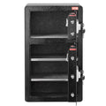 Double Doors 4.5 cu.ft Safe Box with Key Lock & Password, Safe Lock Box with Fireproof Bag, Key Rack, LED Light and 2 Height Adjustable and Removable Divider for Money, Documents, Jewelry and Valuables, Black