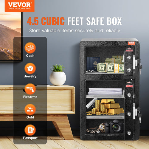 4.5 cu ft Double-Door Digital Safe – Black
