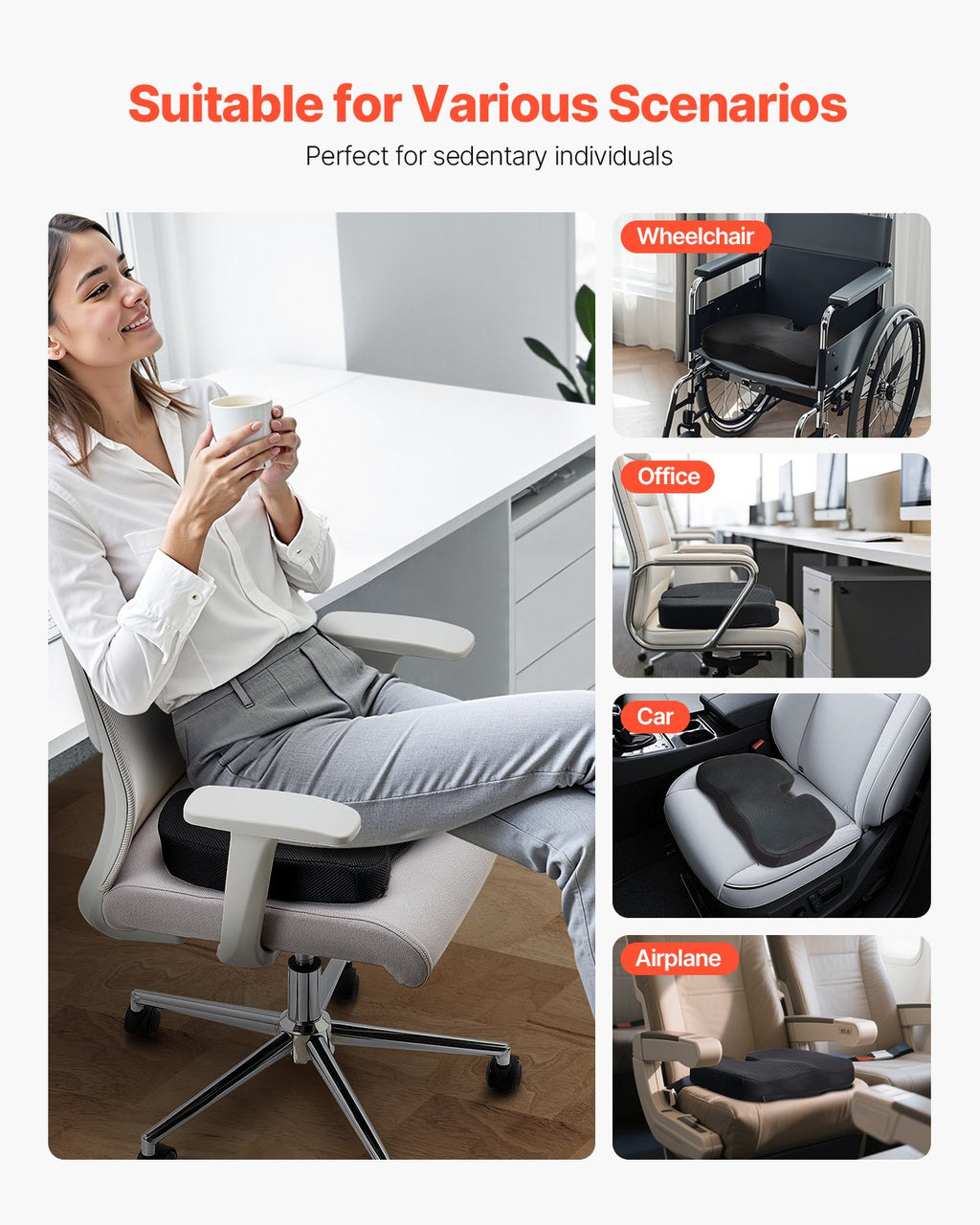 Cooling Gel Memory Foam Seat Cushion