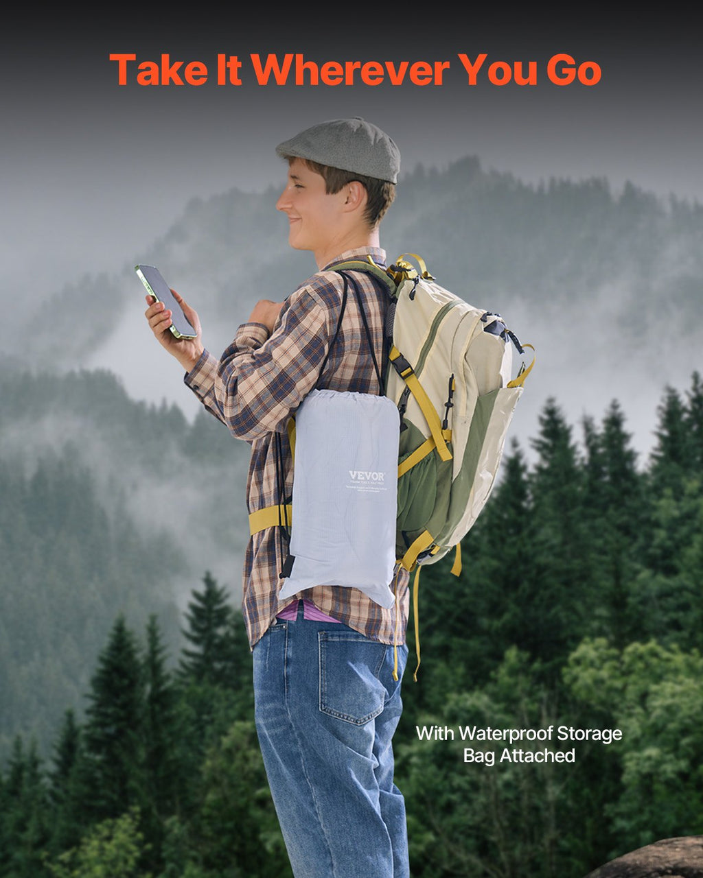 Camping Blanket 2 m x 1.5 m Wearable Warm Stadium Blanket Light Grey.