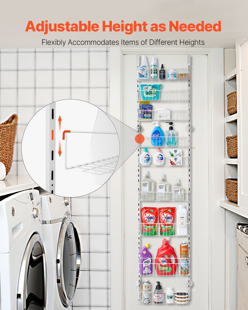 9-Tier Over-the-Door Pantry Organiser – White