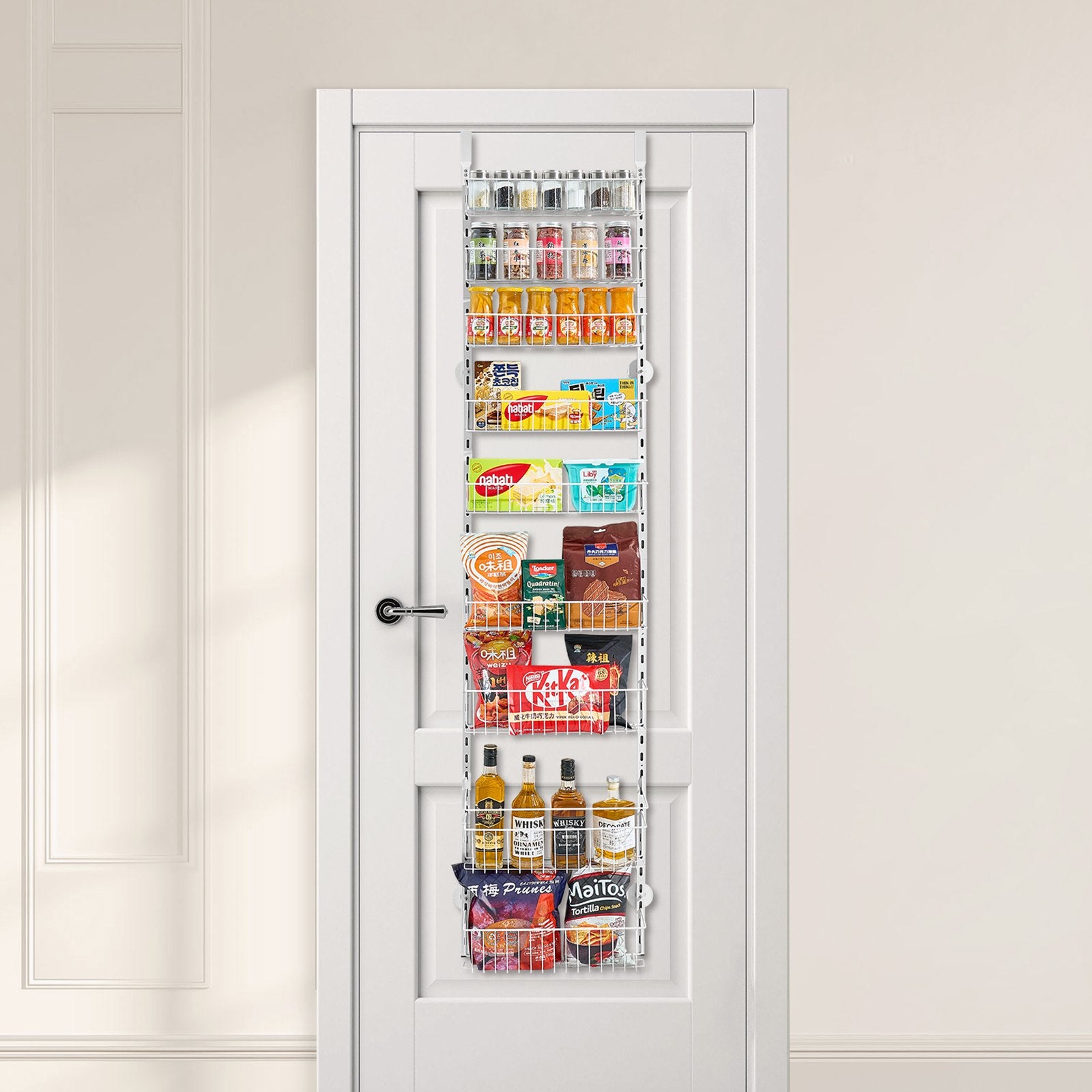 9-Tier Over-the-Door Pantry Organiser – White