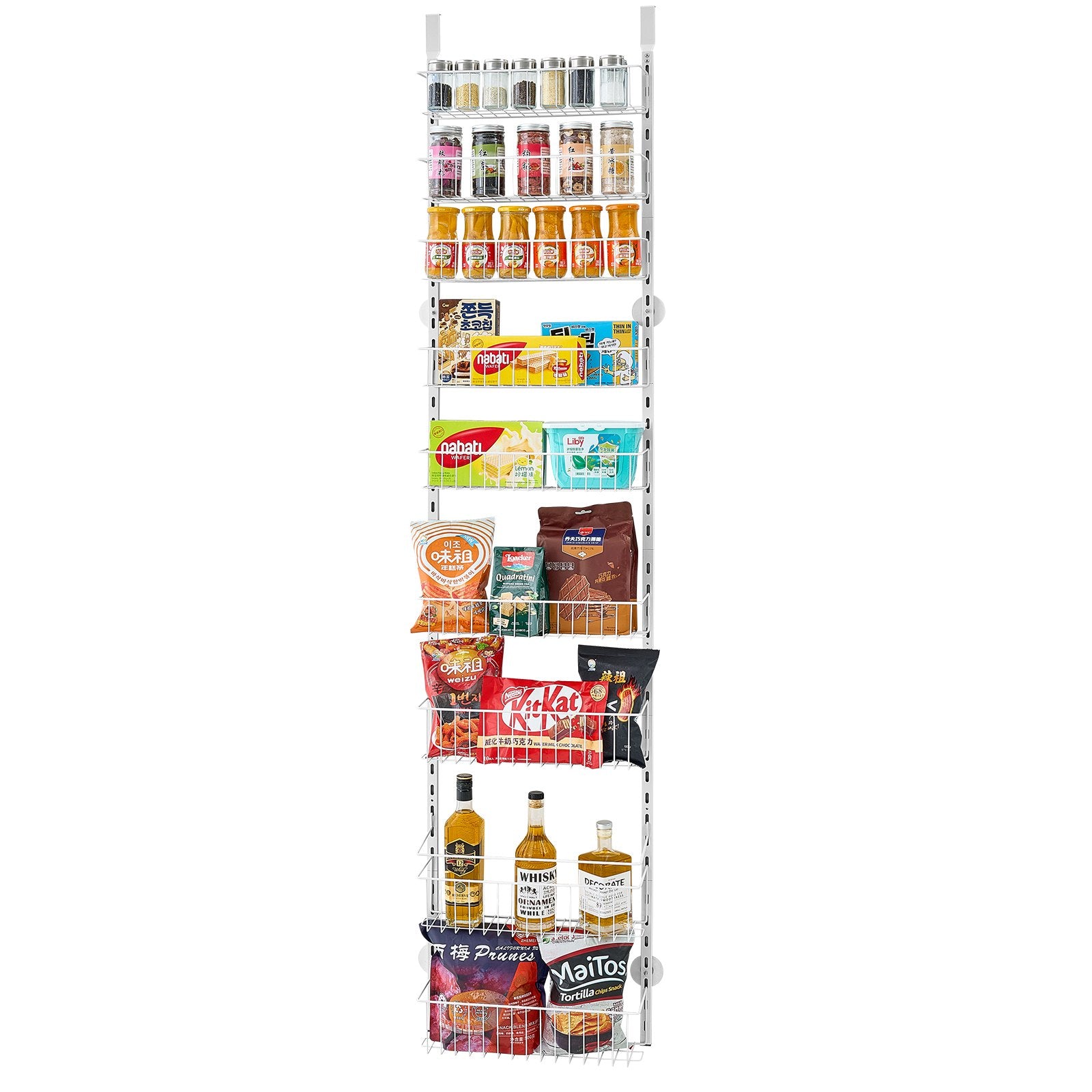 9-Tier Over-the-Door Pantry Organiser – White