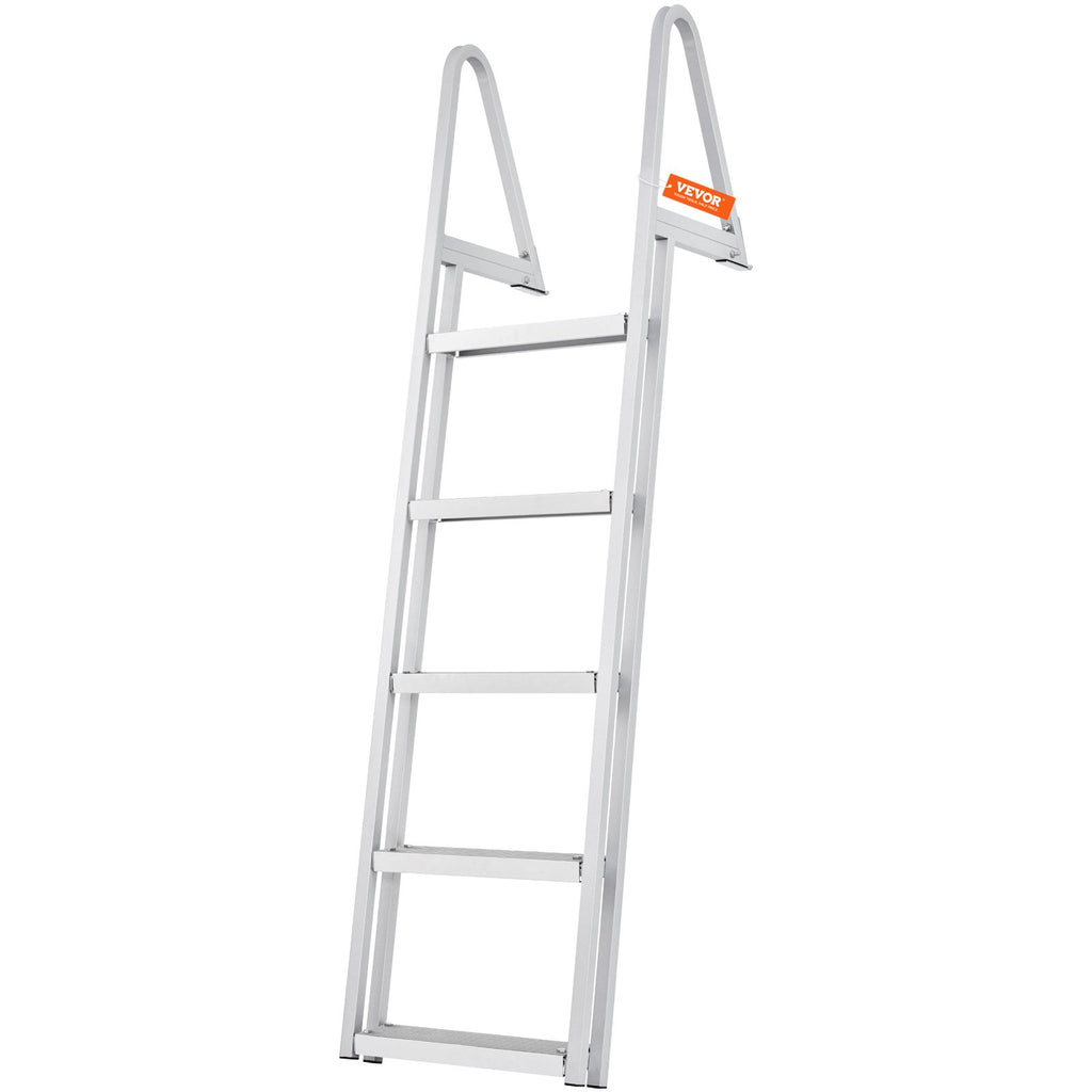 Removable Dock Ladder 5 Steps, 159 kg Load Capacity, Pontoon Boat Ladder with 4'' Wide Step & Nonslip Design for Ship/Lake/Pool/Marine Boarding