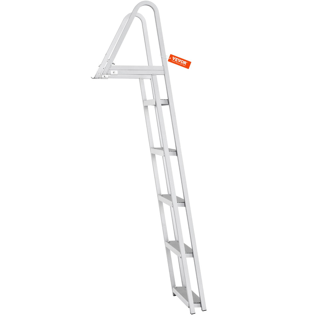 Removable Dock Ladder 5 Steps, 159 kg Load Capacity, Pontoon Boat Ladder with 4'' Wide Step & Nonslip Design for Ship/Lake/Pool/Marine Boarding