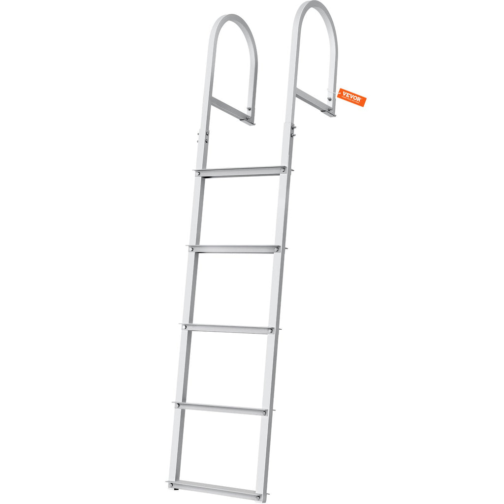 Dock Ladder, Removable 5 Steps, 227 kgs Load Capacity, Aluminum Alloy Pontoon Boat Ladder with 3.1'' Wide Step & Nonslip Rubber Mat, Easy to Install for Ship/Lake/Pool/Marine Boarding