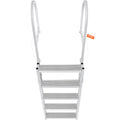 Dock Ladder, Retractable 5 Steps, 350 lbs Load Capacity, Aluminum Alloy Pontoon Boat Ladder with 66.9''-78.9'' Adjustable Height, 4'' Wide Step & Mat, for Ship/Lake/Pool/Marine Boarding