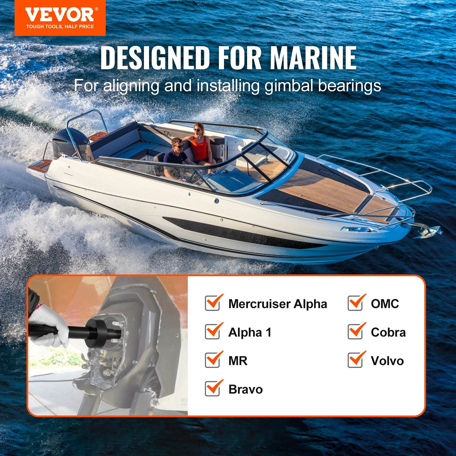 Gimbal Bearing Alignment and Install Kit Mercruiser Alpha Bravo OMC Cobra