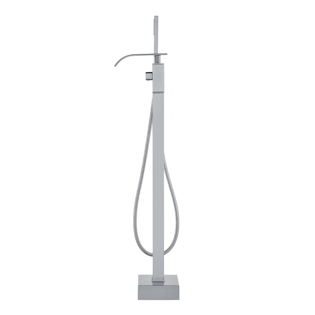 Freestanding Bathtub Faucet, Floor Mount, Freestanding Tub Filler, Shower Mixer Taps, Two Water Modes, Swivel Spout, for Bathing & Showering Pet Bathing Cleaning Drains Toilet Flushing